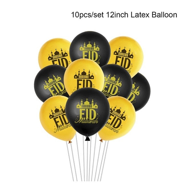 EID Mubarak Banner Balloon Wooden Pendant Ramadan Decoration Islam Muslim Party Decor Eid Al Adha Ramadan And Eid Ramadan Kareem