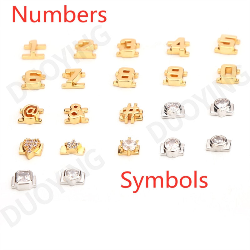 Duoying DIY Slider Charms Bangles Custom Name Bracelets Bangle Zirconia Letters Birth Zodiac Personalized Bangles Name Bangles