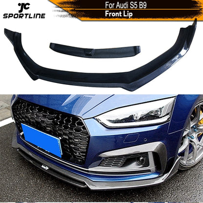 Carbon Fiber / FRP Car Front Bumper Lip Spoiler Splitters For Audi A5 Sline S5 B9 Sedan Coupe 2017 - 2019 Front Lip Bumper