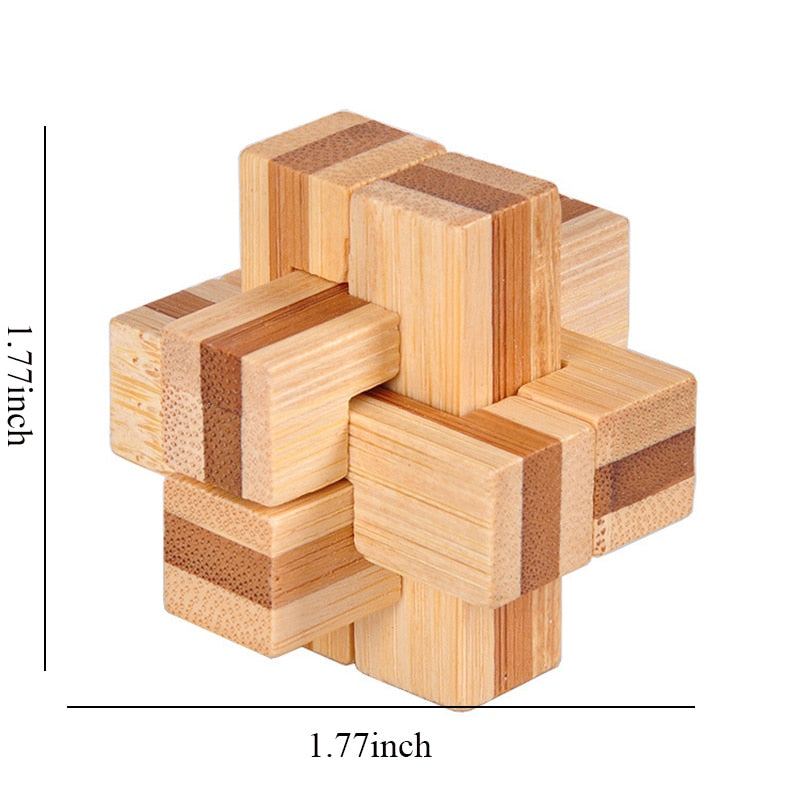 Wooden Kong Ming Lock Lu Ban Lock IQ Brain Teaser Educational Toy for Kids Children Montessori 3D Puzzles Game Unlock Toys Adult