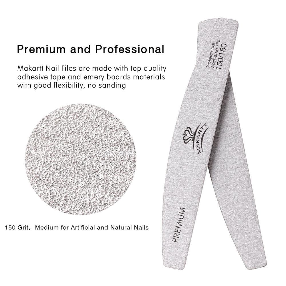 10pcs Zebra Nail Files  Washable Double-Side Emery Board 150/150 Grit Nail Buffering Files Half Moon Sandpaper Nail Sanding File