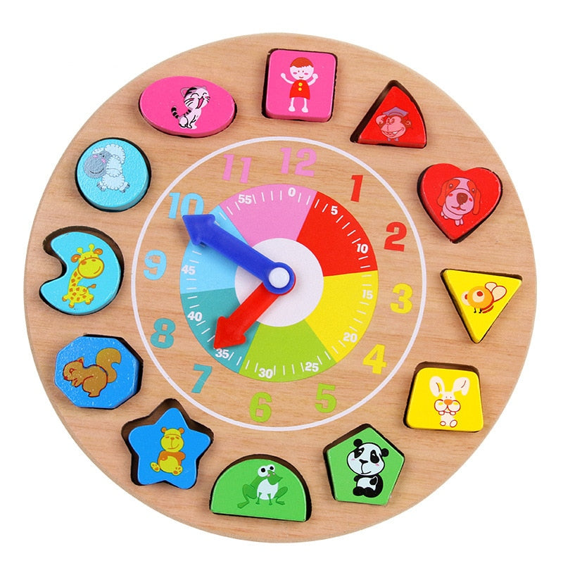 Montessori Wooden Toys Baby Weather Season Calendar Clock Time Cognition Puzzle Preschool Educational Teaching Aids Toys Kids