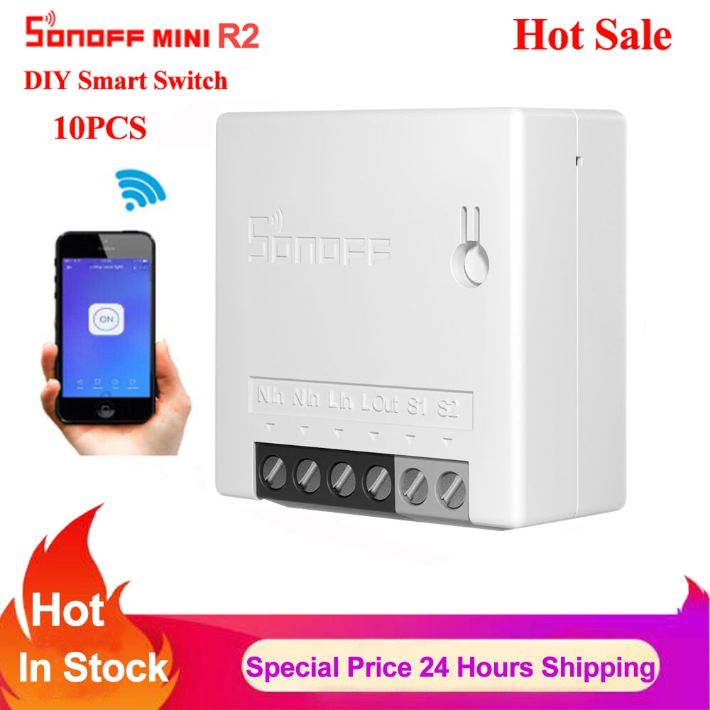 Sonoff Mini R2/Basic DIY Smart Switch Small Ewelink Remote Control Wifi Switch Support An External Work with Alexa Google Home