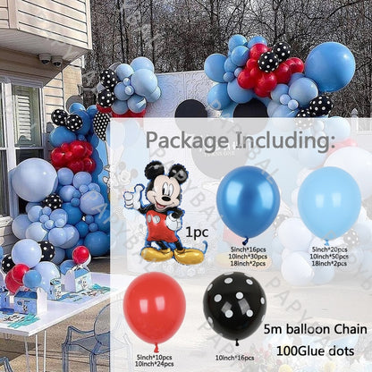 1Set Mickey Mouse Party Balloons Set Arch Garland Kit For Birthday Wedding Decoration Supplies Kids Gifts Baby Shower Globos