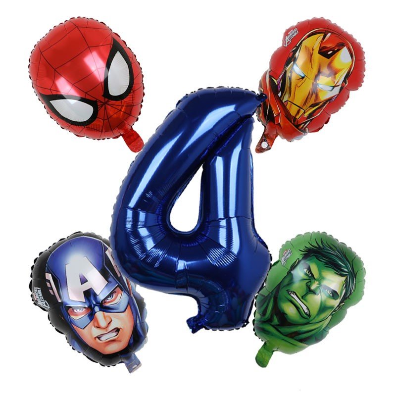 1set 3D Big Spider Super Hero Man Mylar Foil Balloon Number Foil Balloons Birthday Party Decoration Supplies Children&#39;s Gifts