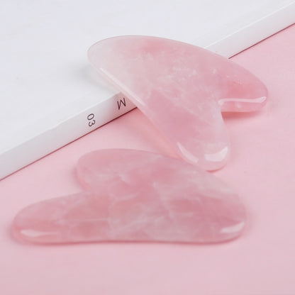 Natural Jade Stone Gua Sha Massage Board Rose Quartz Guasha Plate Jade Face Massager Scrapers Tools For Face Neck Back Body