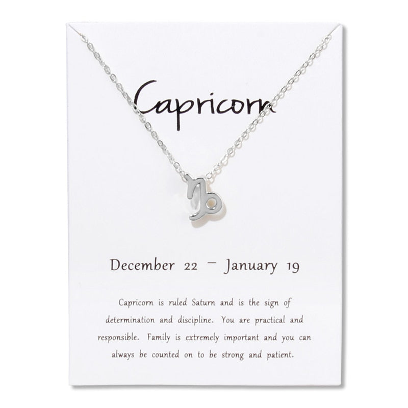 New Trendy Alloy Cute Elegant Star Zodiac 12 Constellation Pendant Necklaces for Women Fashion Gift Birthday Accessories Jewelry