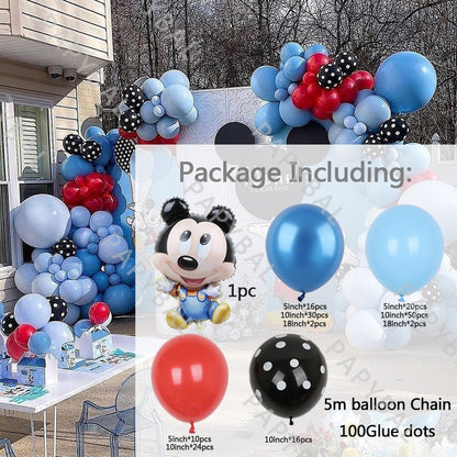 1Set Mickey Mouse Party Balloons Set Arch Garland Kit For Birthday Wedding Decoration Supplies Kids Gifts Baby Shower Globos