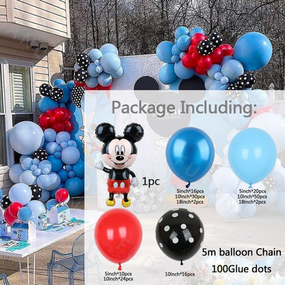 1Set Mickey Mouse Party Balloons Set Arch Garland Kit For Birthday Wedding Decoration Supplies Kids Gifts Baby Shower Globos