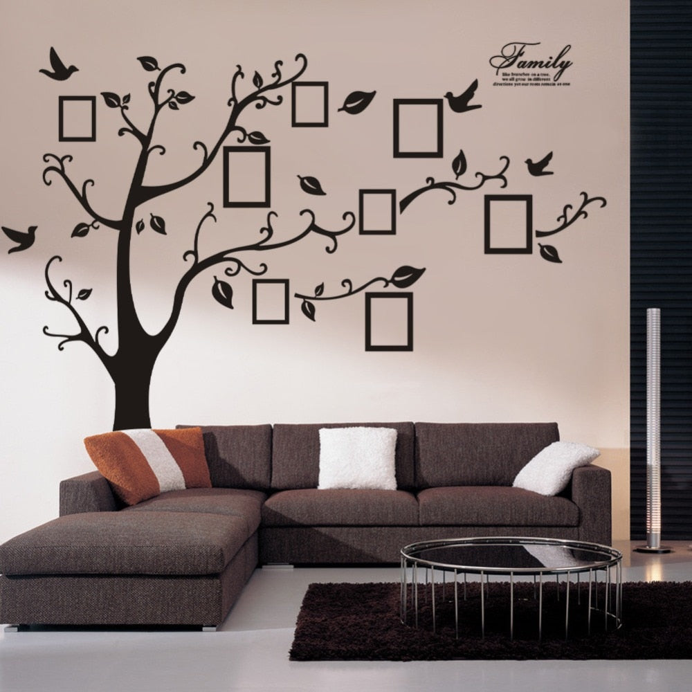 3D Sticker On The Wall Black Art Photo Frame Memory Tree Wall Stickers Home Decor Family Tree Wall Decal
