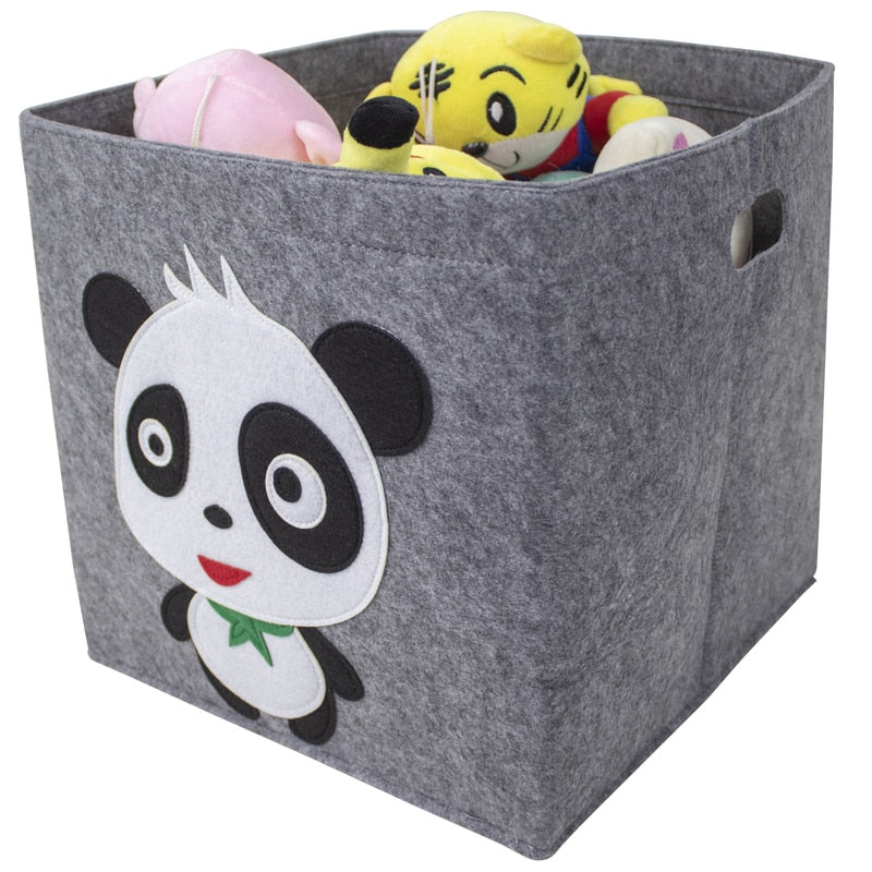 2022 New Cube Folding Thickened Felt Fabric Storage Box For Cartoon Toys Organizer Home Laundry Basket Clothes Storage Basket