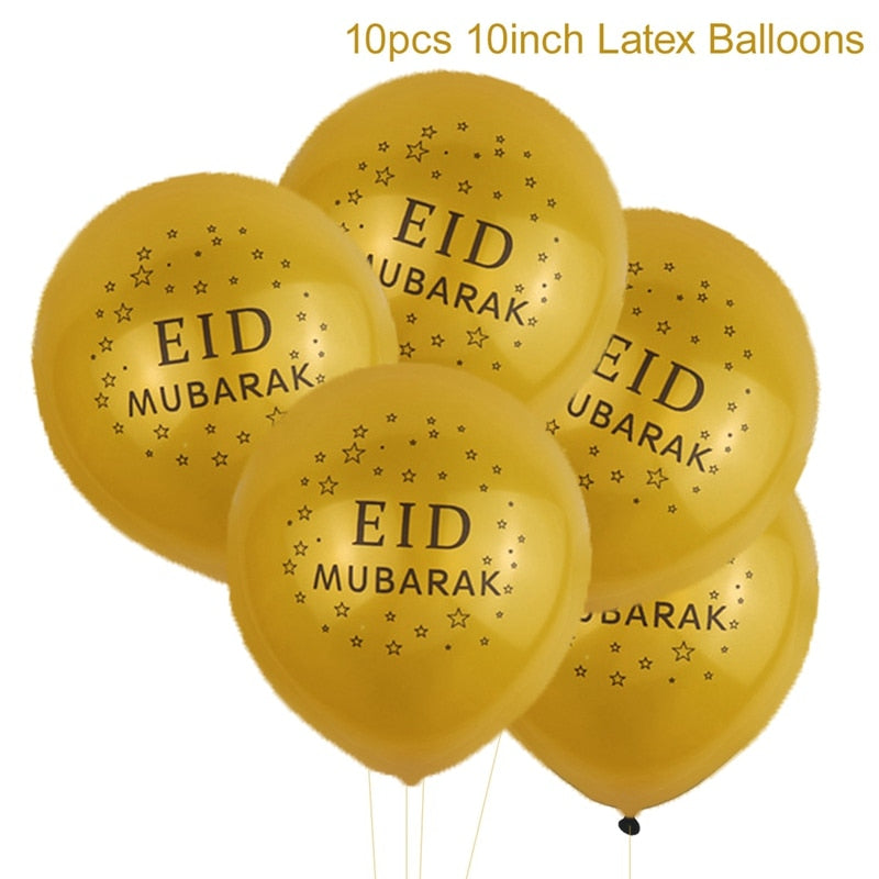 EID Mubarak Banner Balloon Wooden Pendant Ramadan Decoration Islam Muslim Party Decor Eid Al Adha Ramadan And Eid Ramadan Kareem