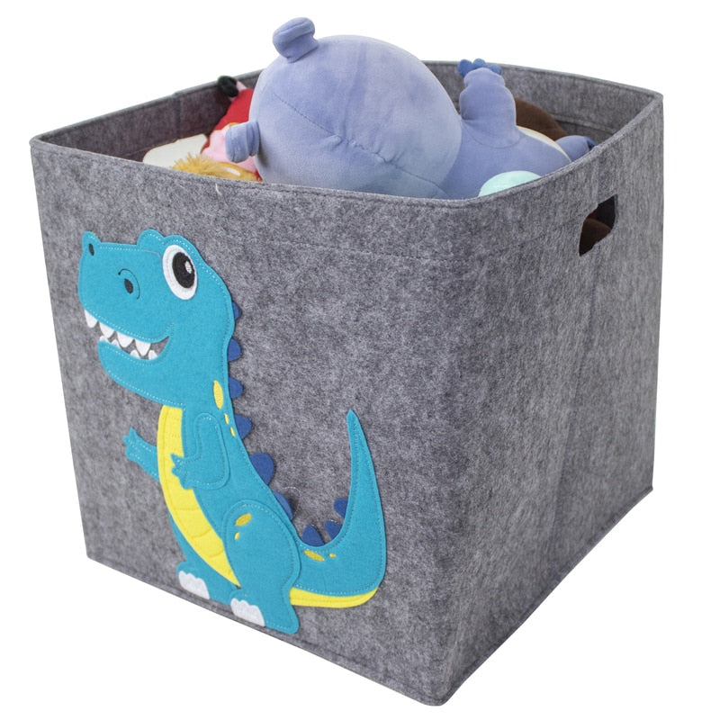 2022 New Cube Folding Thickened Felt Fabric Storage Box For Cartoon Toys Organizer Home Laundry Basket Clothes Storage Basket