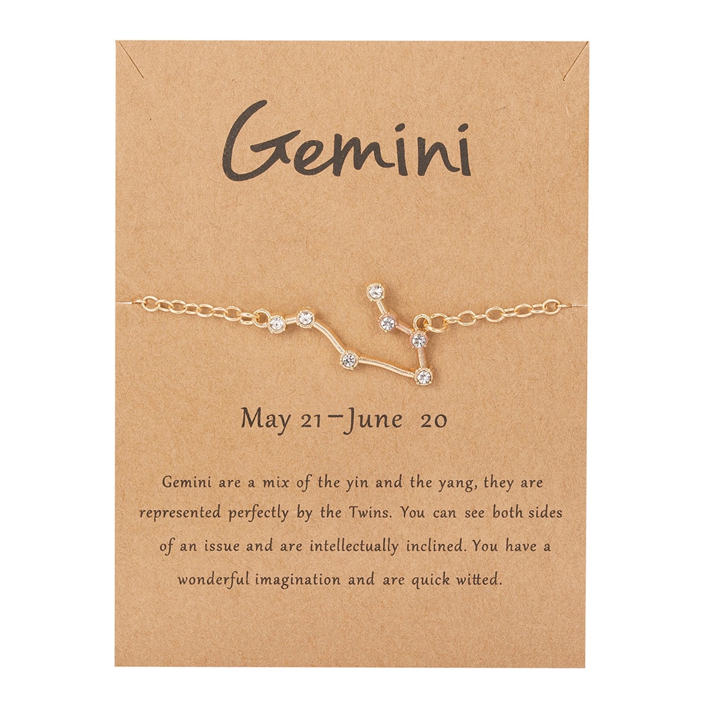 Cardboard Star Zodiac Sign 12 Constellation Bracelet Crystal Charm Gold Color Chain Bracelet for Women Birthday Jewelry Gifts