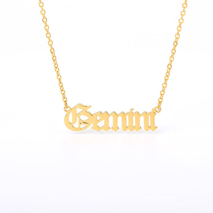 12 Zodiac Sign Letter Constellations Necklace For Women Men Virgo Leo Libra Scorpio Sagittarius Capricorn Aquarius Birthday Gift