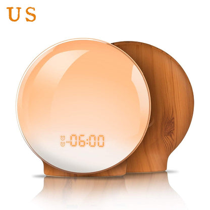 Digital Snooze Function Alarm Clock New Wake Up Light Clock Sunrise Sunset Light FM Function Alarm Clock for Daily Life