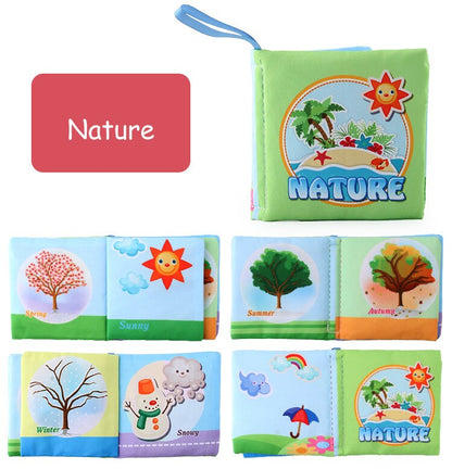 Baby Soft Cloth Book for Newborns 0-12 Months 3D Book Animal Family Cognitive Montessori Early Educational Toys for Kids Gift