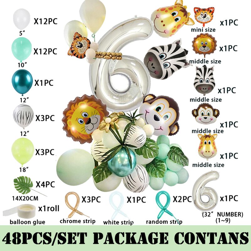 Wild One Birthday Party Decor Animal Tableware Set Balloon Arch Garland Safari Jungle Decoration Baby Shower 1st Birthday Boy