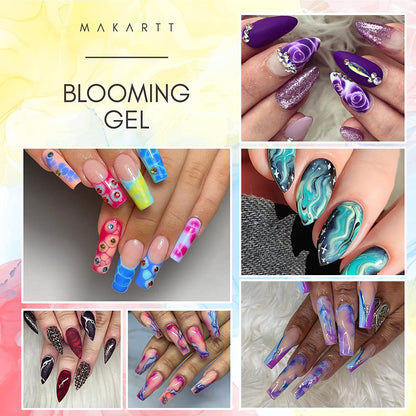 Makartt Clear Blooming Gel–15ml UV LED Soak Off Nail Art Polish for Spreading Effect, Marble Nail Polish Gel Paint Nail Designs