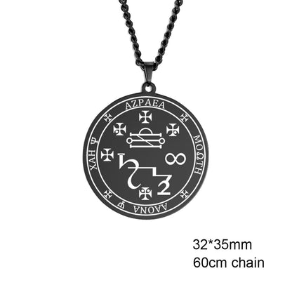 Dawapara 7 Archangels Sigil Charm Necklaces Pentacle Magic Mascot Amulet Lucky Protection Supernatural Talisman Necklace