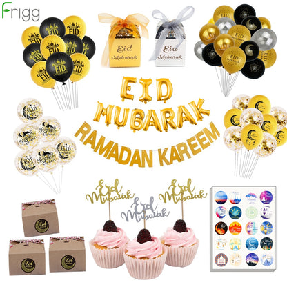 EID Mubarak Banner Balloon Wooden Pendant Ramadan Decoration Islam Muslim Party Decor Eid Al Adha Ramadan And Eid Ramadan Kareem