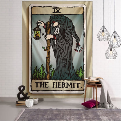 Color Illustration Tarot Tapestry Creative Dark Witchcraft Room Headboard Arras Carpet Astrology Blanket Home Decoration