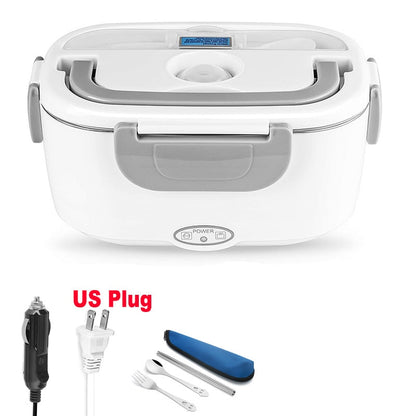 Dual Use 220V 110V 24V 12V Electric Heated Lunch Box Stainless Steel School Car Picnic Food Heating Heater Food Warmer Container