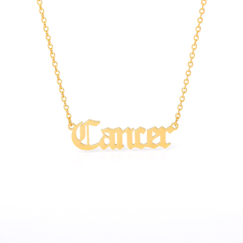 12 Zodiac Sign Letter Constellations Necklace For Women Men Virgo Leo Libra Scorpio Sagittarius Capricorn Aquarius Birthday Gift