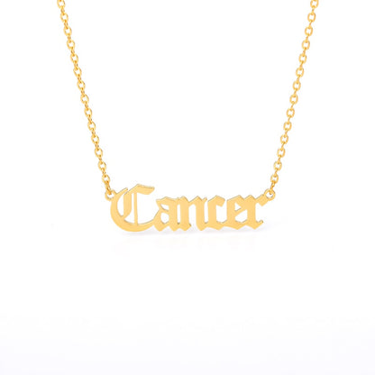 12 Zodiac Sign Letter Constellations Necklace For Women Men Virgo Leo Libra Scorpio Sagittarius Capricorn Aquarius Birthday Gift