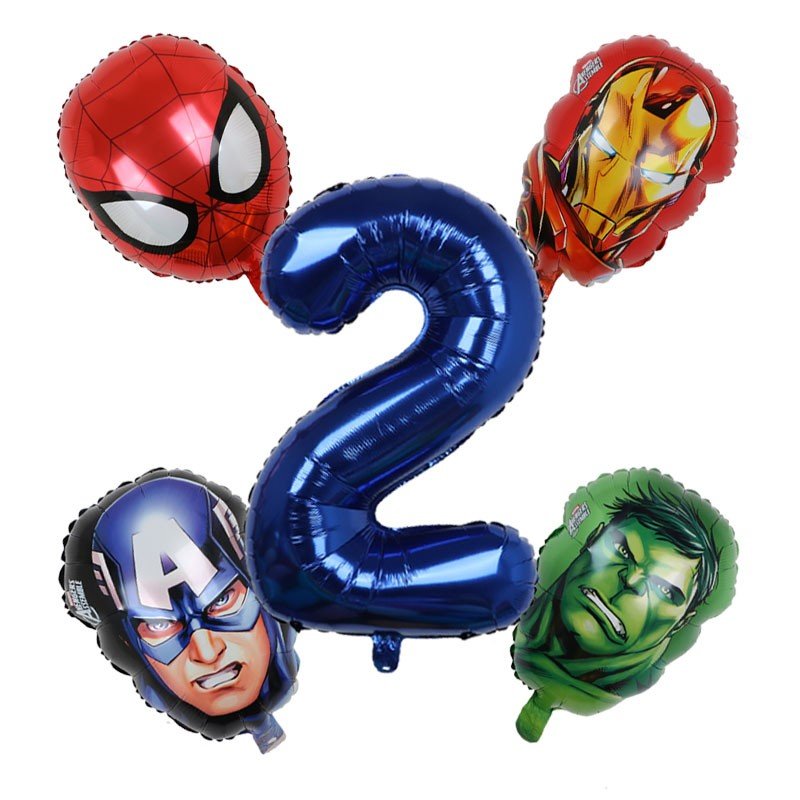 1set 3D Big Spider Super Hero Man Mylar Foil Balloon Number Foil Balloons Birthday Party Decoration Supplies Children&#39;s Gifts