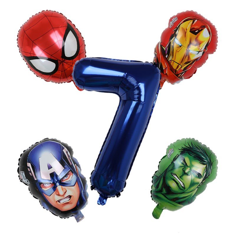 1set 3D Big Spider Super Hero Man Mylar Foil Balloon Number Foil Balloons Birthday Party Decoration Supplies Children&#39;s Gifts