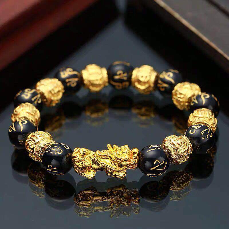 Feng Shui Men&#39;s Lucky Prayer Beads Bracelet for Men Women Wristband Gold Color Pixiu Wealth and Good Luck Changing Bracelets