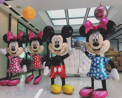 175cm 3D Giant Mickey Minnie Mouse Foil Balloon Pink Blue Black Bowknot Standing Kids toys Birthday Party baby shower Decoration