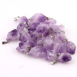 Natural point stone Pendants Pendulum purple Healing Crystal Chakra Reiki Beads random size Free shipping