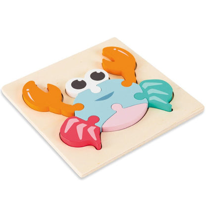 Cartoon Animals Montessori Puzzles For Kids Educational 3D Wooden Puzzle Toys Montessori Educational Toys For Children 2-5 Years