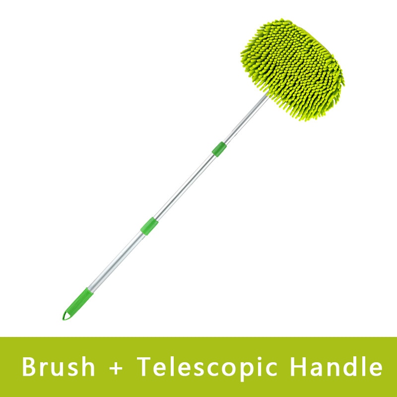 2 in 1 Car Cleaning Brush Car Wash Brush Telescoping Long Handle Cleaning Mop Chenille Broom Auto Accessories