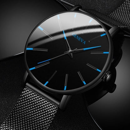 2022 Minimalist Men's Fashion Ultra Thin Watches Simple Men Business Stainless Steel Mesh Belt Quartz Watch relogio masculino