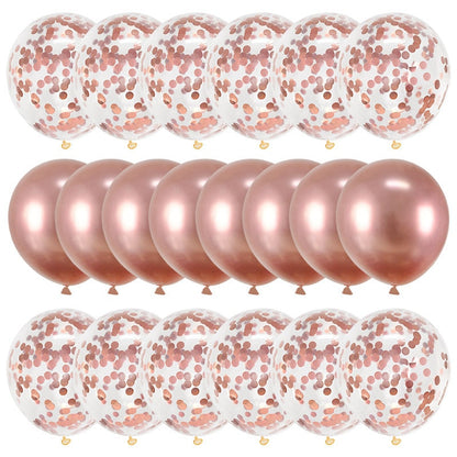 20Pcs Rose Gold Balloon Set Confetti Metallic Balloons Birthday Party Wedding Decoration Anniversary Globals Baby Shower Balloon