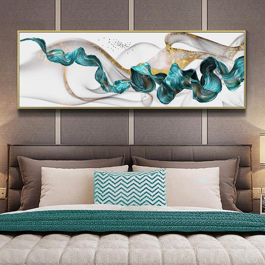 Abstract Golden Jade Splash Fine Wide Format Wall Art Canvas Paintings Print Poster Pictures Decoration Home Bedroom Living Room