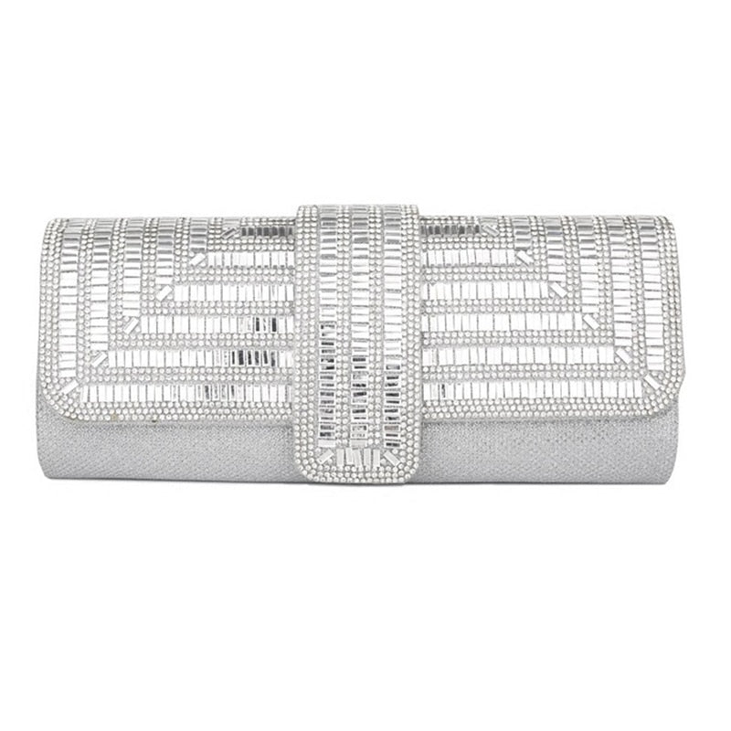 Black Clutch Purse and Handbag with Rhinestone Women's Party Evening Bag Luxury Wedding Clutch Female Shoulder Bag Bolso ZD1460