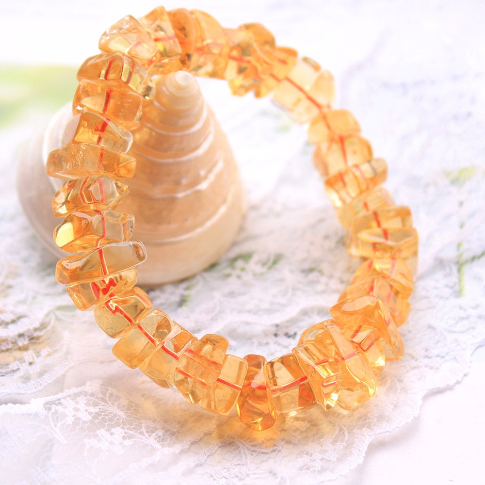 Genuine Natural Yellow Citrine Quartz Crystal Bracelet 10mm Brazil Clear Faceted Beads Gemstone Wealthy Stone AAAAA