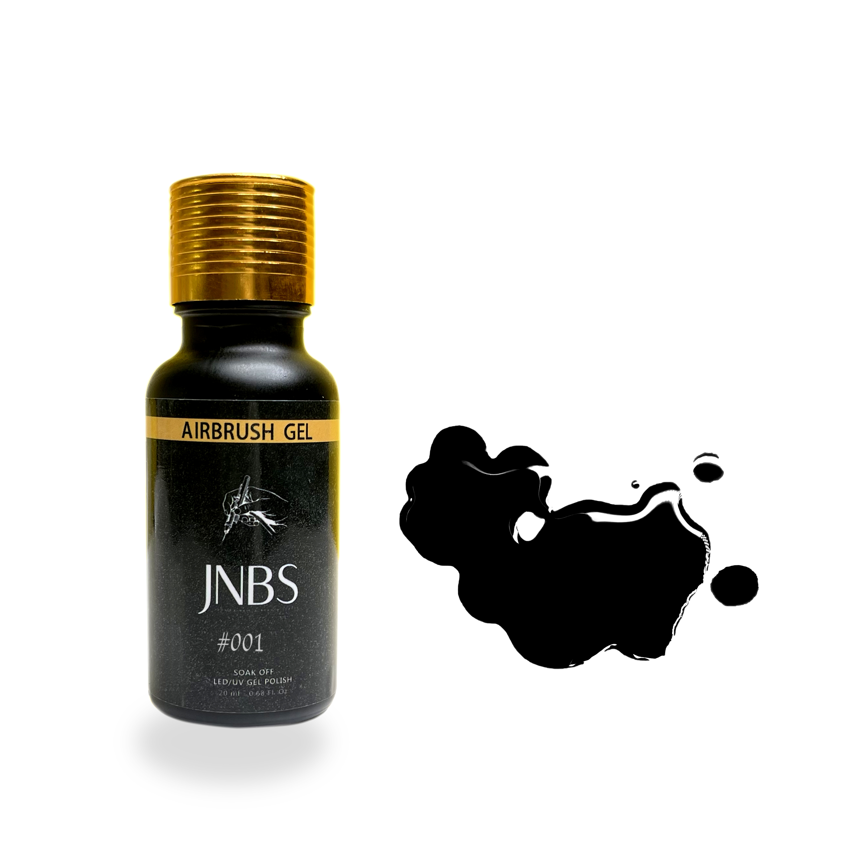 JNBS Airbrush Gel Color - Solid #001 - Black (20ml)