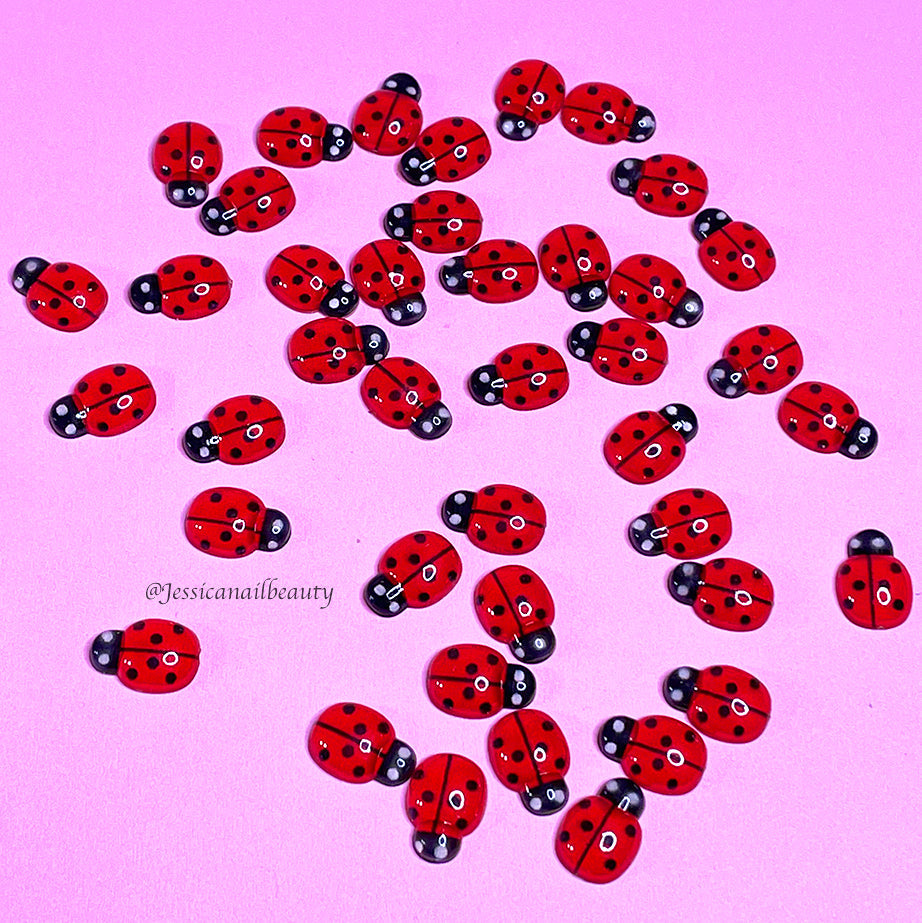 Kawaii Charm Art #19 - Small Red Lady Bugs
