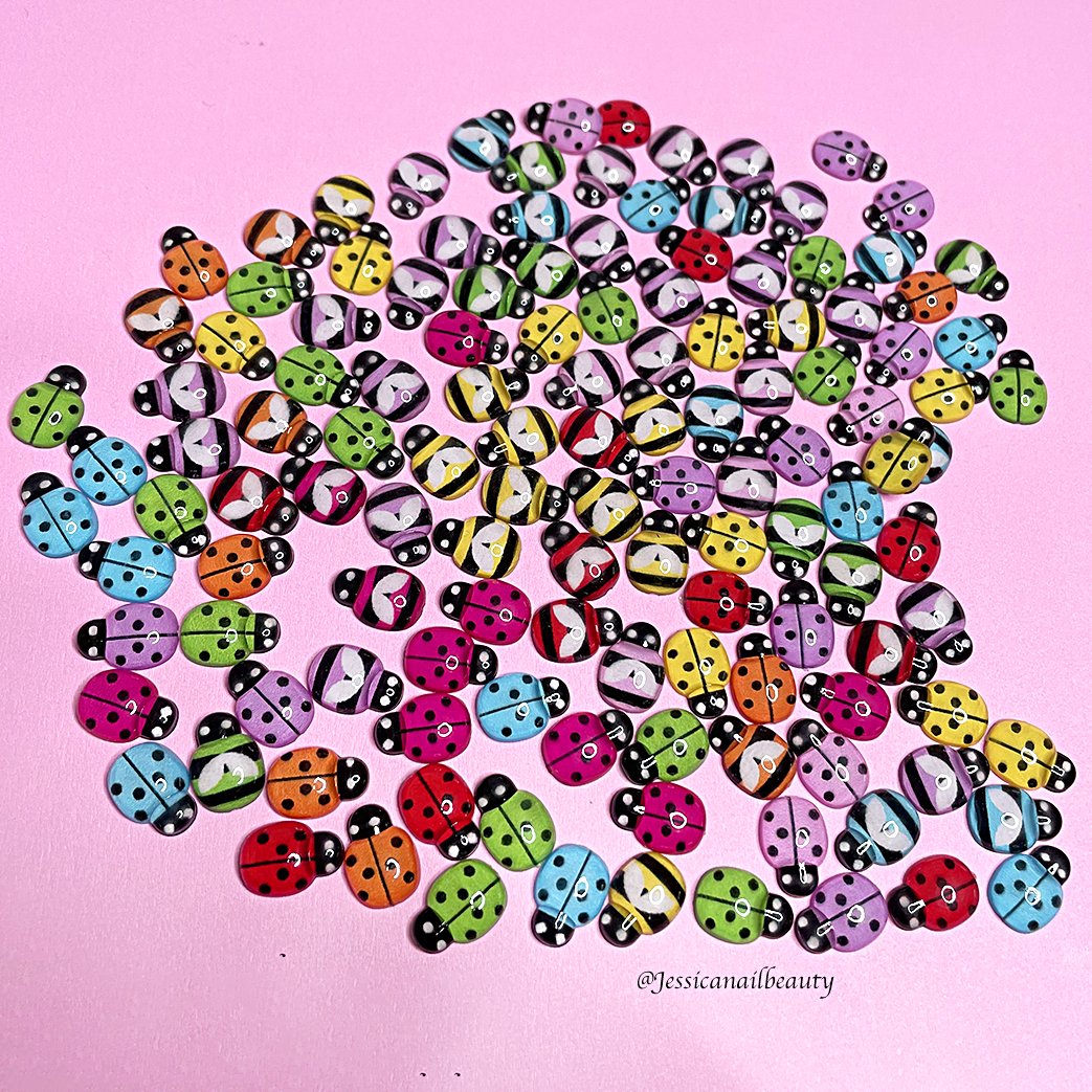 Kawaii Charm Art #33 - Mixed Colour Lady Bugs ( Bags of 25pcs)