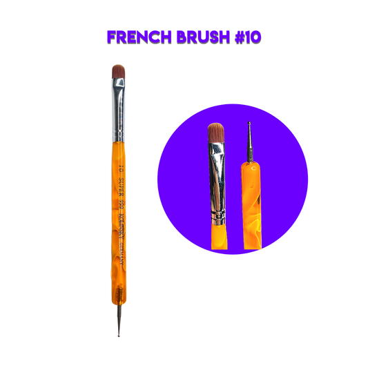 Nail Art Brush - French Brush #10 - ORANGE (1pc)