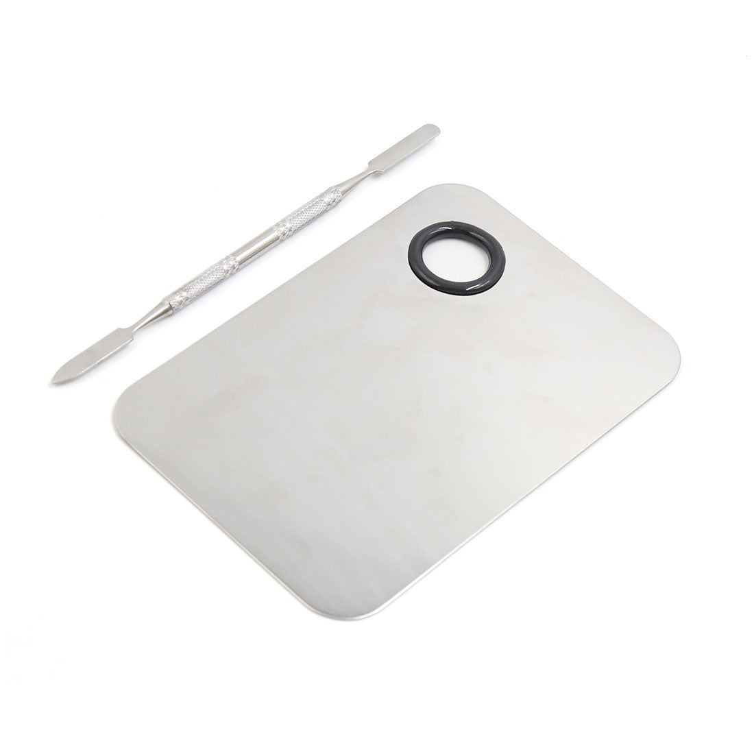 Stainless Steel Mixing Palette with Metal Spatula - Rectangle Shape