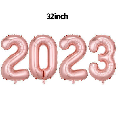 2023 Happy New Year Balloons Garland Arch Kit Christmas Eve Party Decorations For Home Supplies Xmas Foil Latex Globos