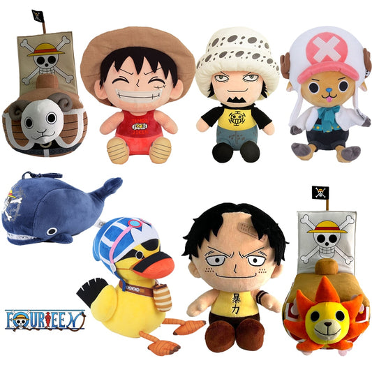 One Piece Plush Going Merry Thousand Sunny Karoo Luffy Chopper Law Ace Sabo Kawaii Pillow Anime Plushie Birthday Present 25-30CM