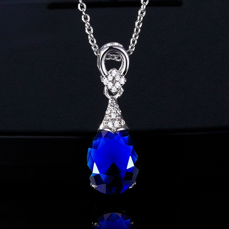Colorful Jewelry Necklaces New Fashion Gemstone Pendant Necklace For Women Wholesale Wedding Anniversay Party Gifts