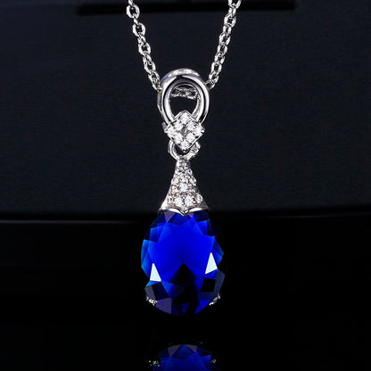 Colorful Jewelry Necklaces New Fashion Gemstone Pendant Necklace For Women Wholesale Wedding Anniversay Party Gifts